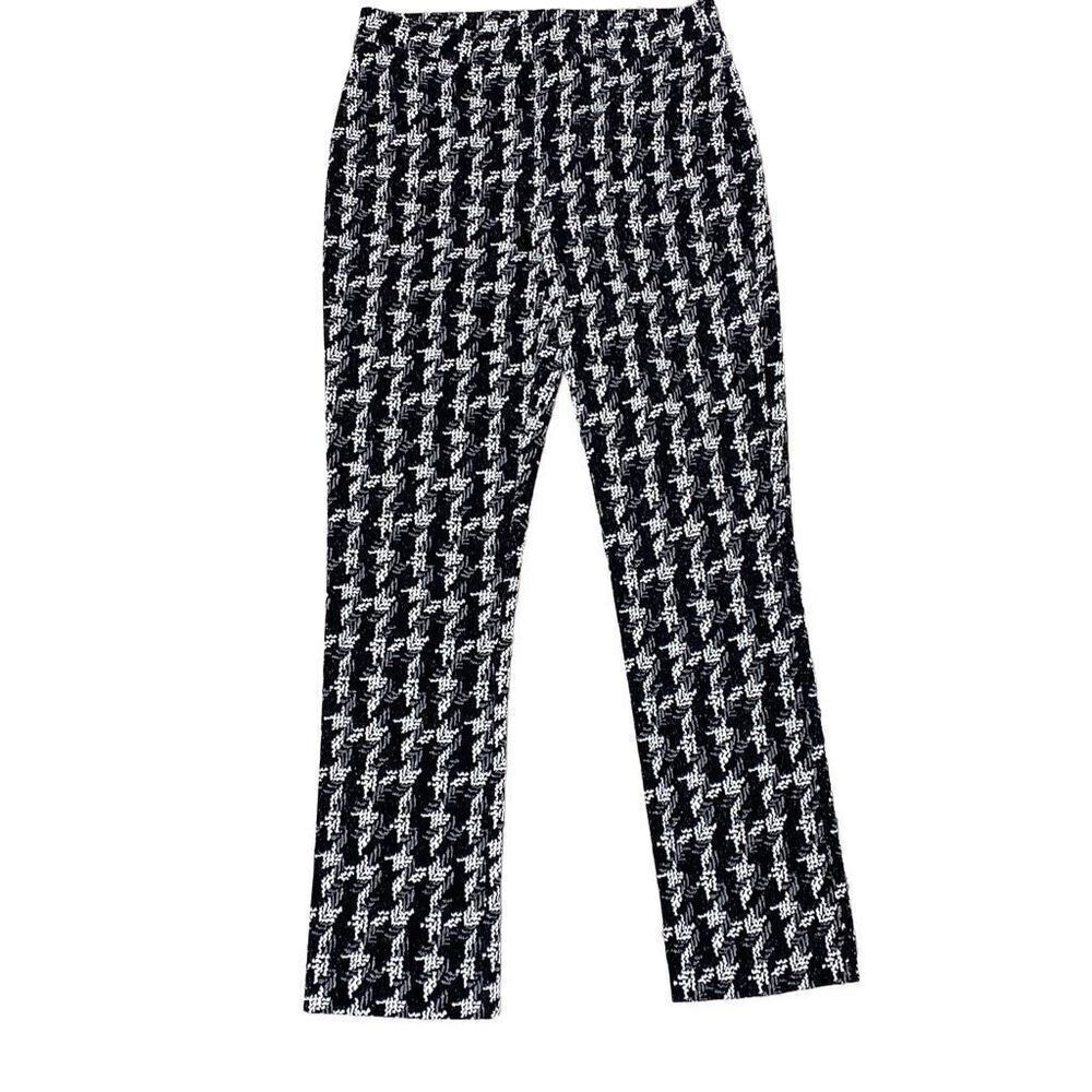 Joseph Ribkoff Black & White Houndstooth Pants Size 8 NWT